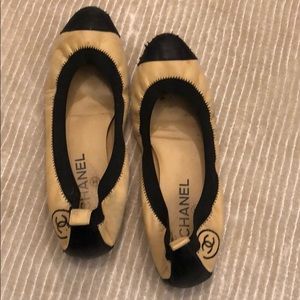 Chanel elastic flats